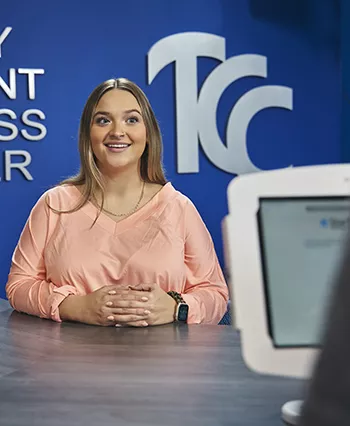 girl at desk