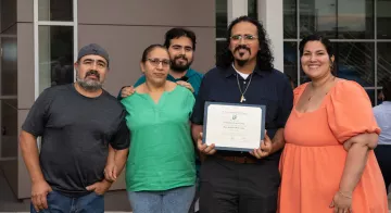 TCC Cyber Skills Center Graduate, Francisco Lara Loza with family