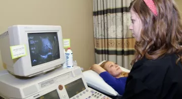 TCC students in Diagnostic Medical Sonography lab