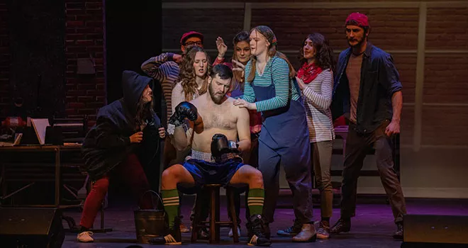 group shot of boxing scene from kinky boots