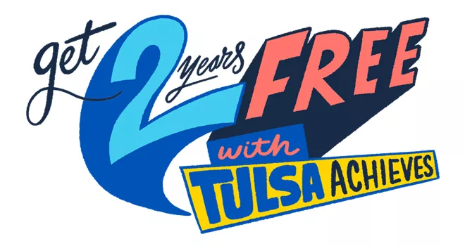 Whimsical illustration Reading get 2 years free with Tulsa Achieves