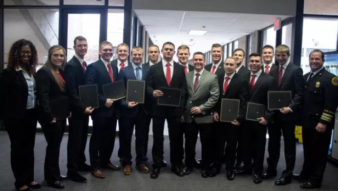 TCC students graduating from the Tulsa Regional Fire Academy