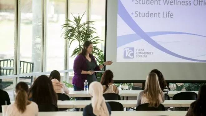 Students attending the New Student Orientation at TCC