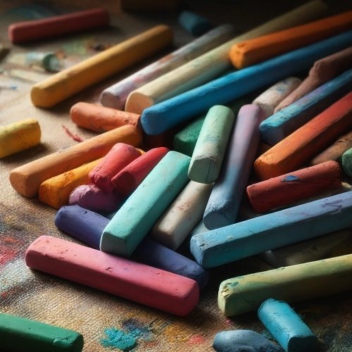 pile of soft pastels lay on a table