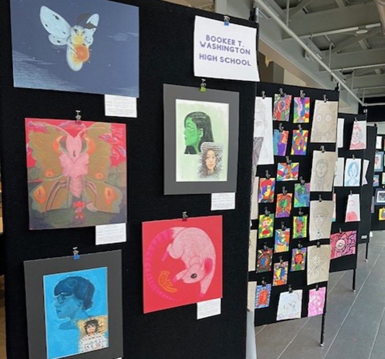 Artwork from Booker T. Washington High School Students on display at TCC.